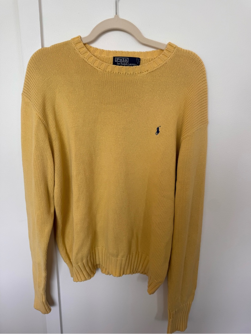 Polo Ralph Lauren Yellow Knit Crewneck Sweater Vintage